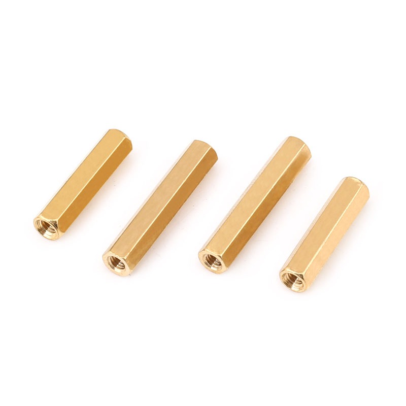 Double Pass Hex Brass Nữ Standoff Trụ Cột Stud Mount Spacer Lục Giác PCB Bo Mạch Chủ Đai Ốc Rỗng Bu Lông Vít M2 M2.5 M3 M4