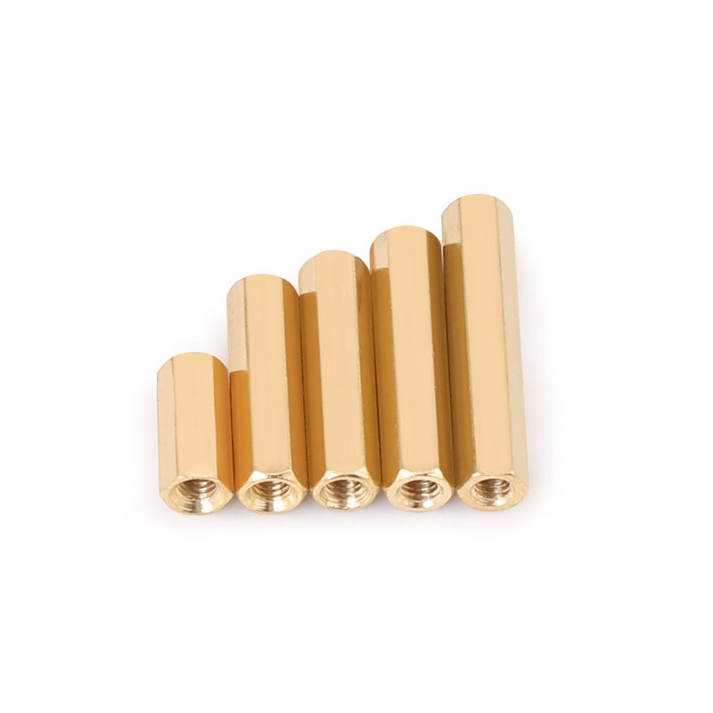 Double Pass Hex Brass Nữ Standoff Trụ Cột Stud Mount Spacer Lục Giác PCB Bo Mạch Chủ Đai Ốc Rỗng Bu Lông Vít M2 M2.5 M3 M4