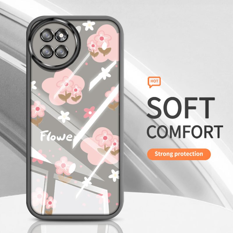 Ốp Điện Thoại Phong Cách Hoa YBD Cho ITEL S23 4G S665L Họa Tiết Cổ Điển Vỏ Dưới Trong Suốt