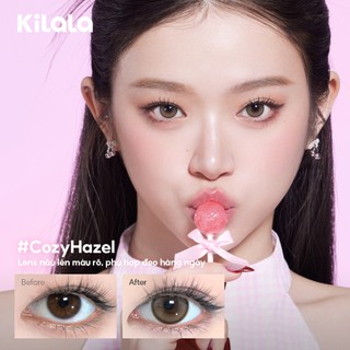 Kính áp tròng Kilala màu nâu BrightAmber/ CozyHazel/CharmingBlue  lens cận 6 tháng DIA 14.2mm có độ (0-7) 1 cặp