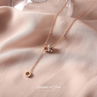DREJEW Vòng cổ Thép Titan Ngắn Đơn Giản Không Gây Dị Ứng Phong Cách roman Hàn Quốc Cho Nữ