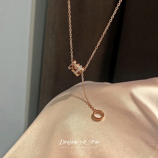 DREJEW Vòng cổ Thép Titan Ngắn Đơn Giản Không Gây Dị Ứng Phong Cách roman Hàn Quốc Cho Nữ