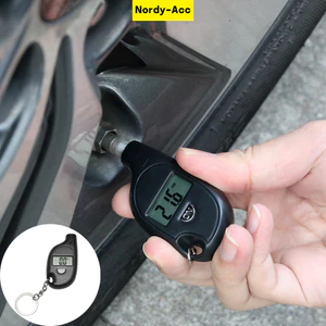 Máy đo áp suất lốp kỹ thuật số Mini Máy dò móc khóa LCD cho xe máy