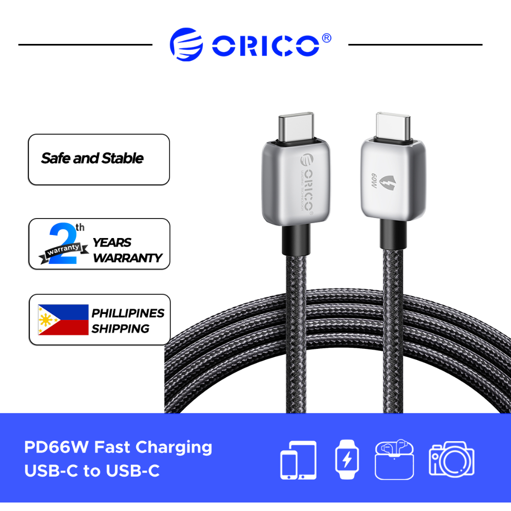 ORICO - Cáp sạc nhanh PD100W 20V 5A Nylon Bradied USB C sang C E-marker cho Samsung Mac (GQ)