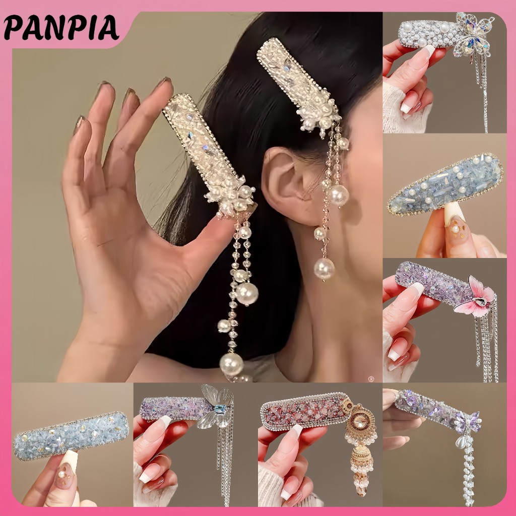 PNPIA phong cách Trung Quốc tua rua bên BB kẹp tóc pha lê cổ tích thanh lịch mũ PANPIA