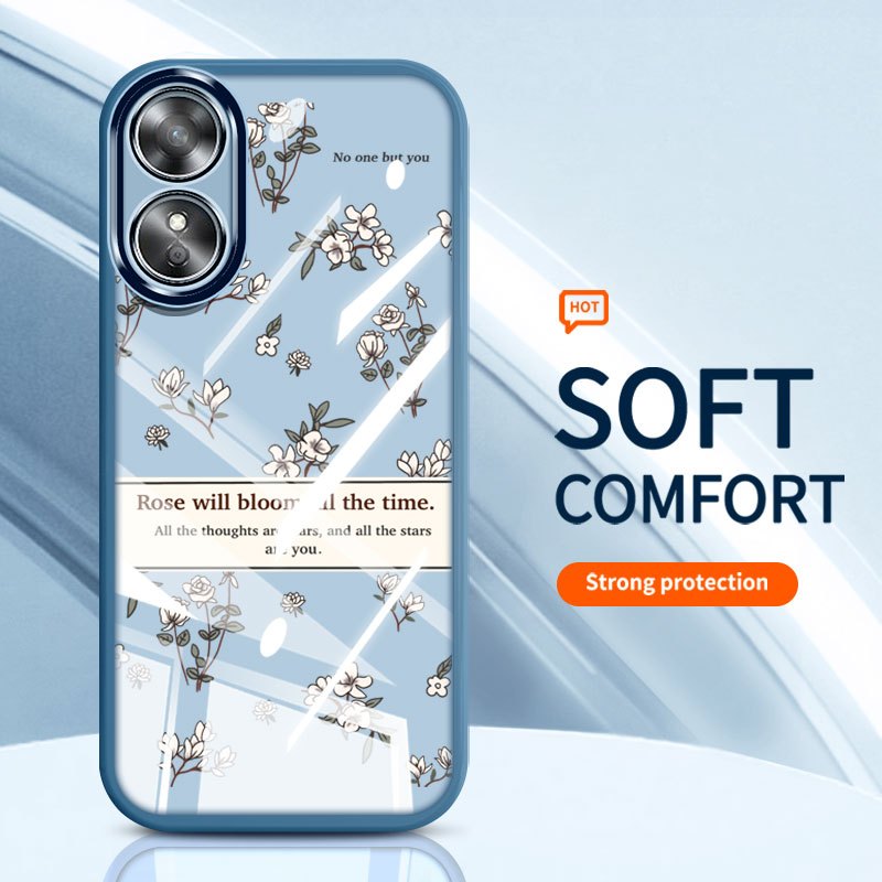 Ốp Điện Thoại Phong Cách Hoa YBD Cho OPPO A17 A17K A98 F23 A1 5G A1 Pro Reno 8T 4G 5G Họa Tiết Cổ Điển Vỏ Dưới Trong Suốt
