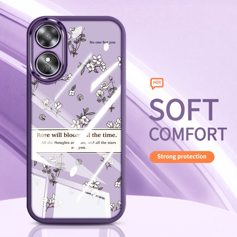 Ốp Điện Thoại Phong Cách Hoa YBD Cho OPPO A17 A17K A98 F23 A1 5G A1 Pro Reno 8T 4G 5G Họa Tiết Cổ Điển Vỏ Dưới Trong Suốt