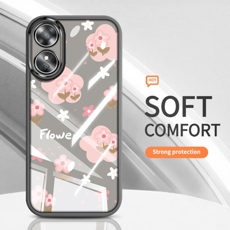 Ốp Điện Thoại Phong Cách Hoa YBD Cho OPPO A17 A17K A98 F23 A1 5G A1 Pro Reno 8T 4G 5G Họa Tiết Cổ Điển Vỏ Dưới Trong Suốt