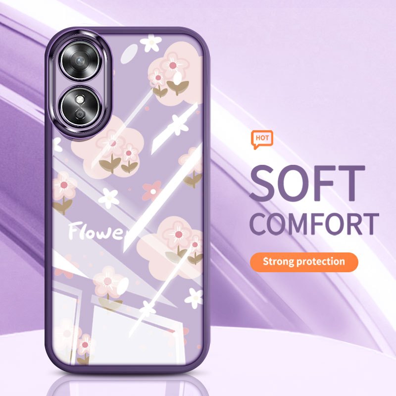 Ốp Điện Thoại Phong Cách Hoa YBD Cho OPPO A17 A17K A98 F23 A1 5G A1 Pro Reno 8T 4G 5G Họa Tiết Cổ Điển Vỏ Dưới Trong Suốt