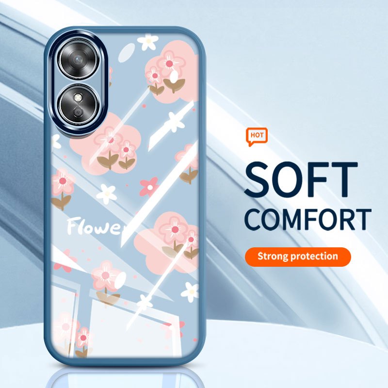 Ốp Điện Thoại Phong Cách Hoa YBD Cho OPPO A17 A17K A98 F23 A1 5G A1 Pro Reno 8T 4G 5G Họa Tiết Cổ Điển Vỏ Dưới Trong Suốt