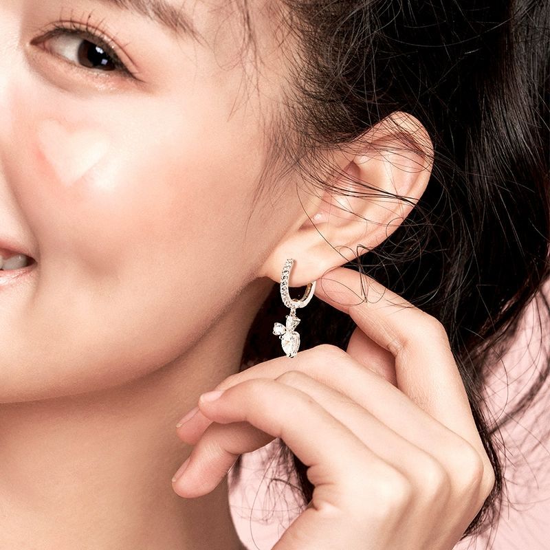 FanciMe Mật Ong Thỏ Bông Tai Bất Đối Xứng Bạc Sterling Cung Hoàng Đạo Thỏ Quà Tặng