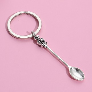 1 Chiếc Cổ Điển Màu Bạc Muỗng Hợp Kim Móc Khóa Cho Tình Bạn Handmade Quà Tặng Trang Sức