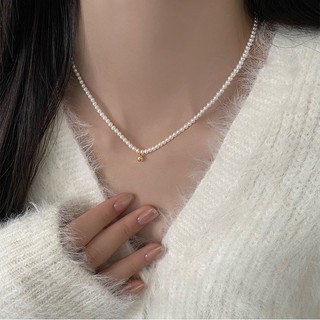 DREJEW Vòng cổ nơ ngọc trai nhân tạo mạ điện thật