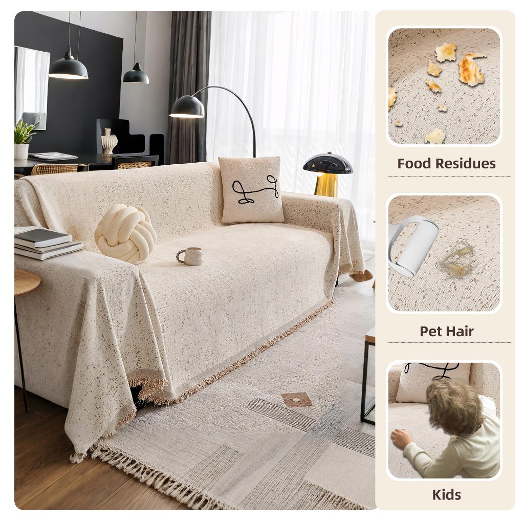 Vỏ bọc ghế sofa chống trượt đa năng bốn mùa, Vỏ bảo vệ trẻ em động vật, Chăn sofa có thể giặt được Chenille đa chức năng