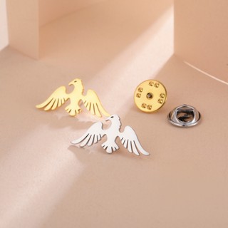 Trâm cài chim hoàng yến vàng Skyrim - thép không gỉ, kích thước 13x28mm, phụ kiện thời trang