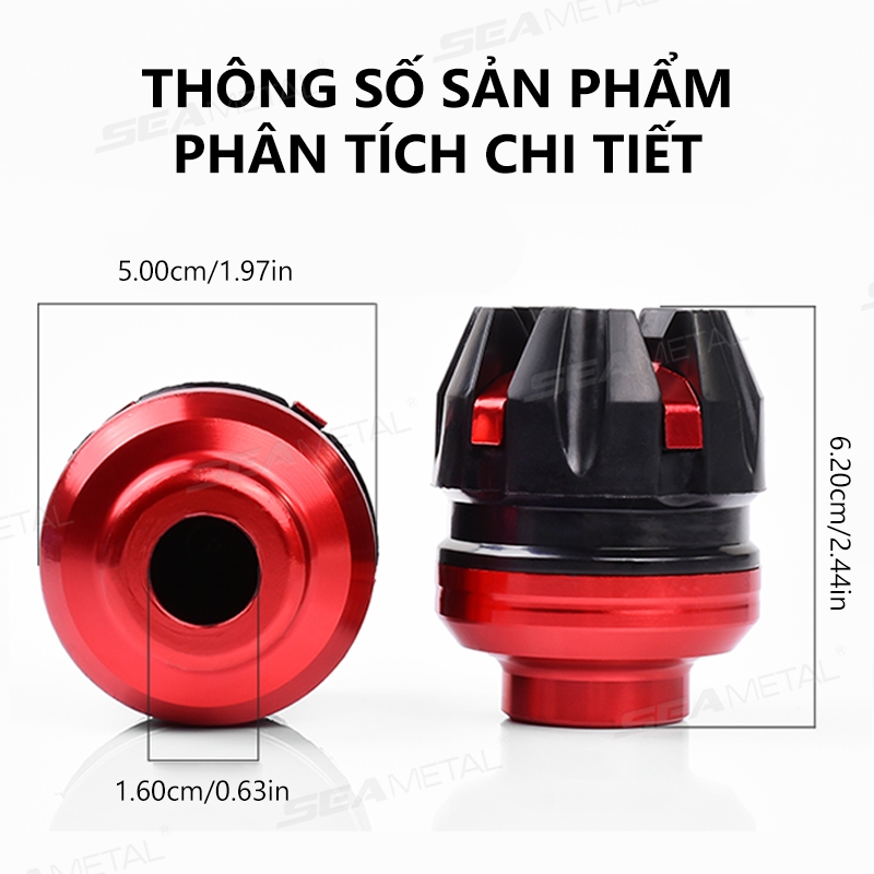 SEAMETAL Đa Năng Treo Trước Bảo Vệ Khung Cốc Trượt Rơi Bảo Vệ Cho Xe Máy Xe Tay Ga E-Bike Nhôm Và ABS