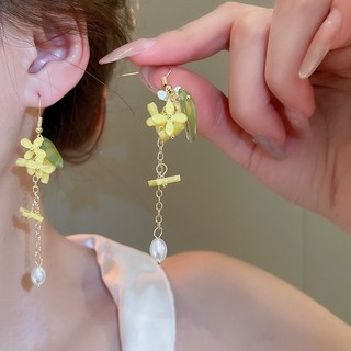 DREZEW Bông tai tua rua hoa vàng kim bạc siêu cổ tích rừng mùa xuân hè bông tai ngọt ngào