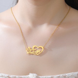Vòng cổ cá tính hình trái tim bướm, làm từ thép không gỉ titan, món quà độc đáo