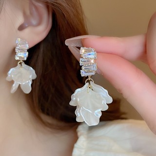 DREJEW Bông tai hoa cổ điển Pháp phong cách công chúa nhẹ nhàng bông tai thời trang sang trọng