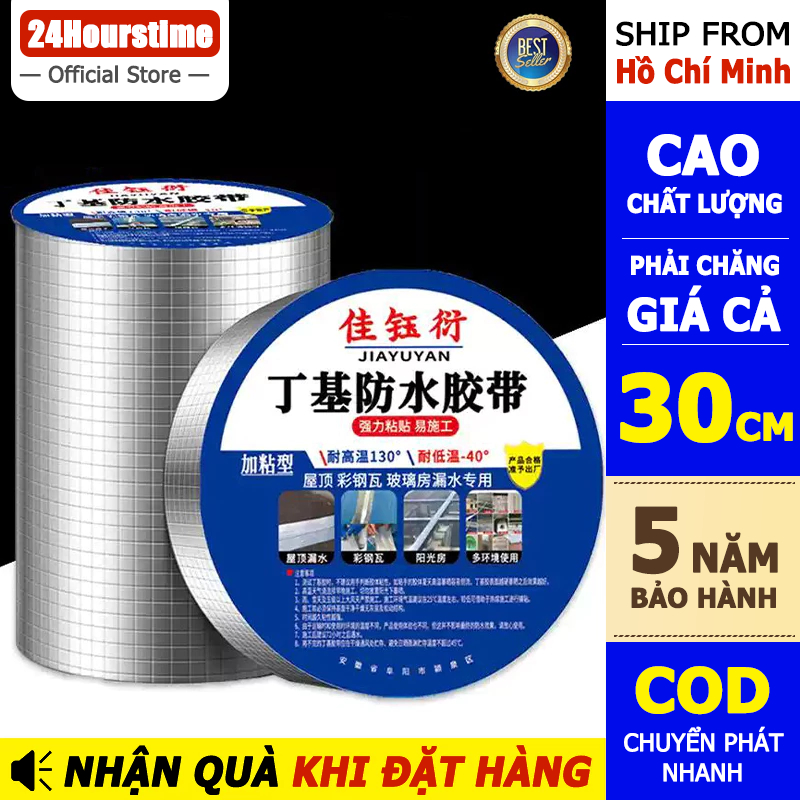 24Hourstime Băng Chống Thấm Nước Băng Siêu Dính Nhật Bản Treo Tường Mái Băng Ống Nước Băng 5/10/15/20M