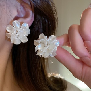 DREJEW Bông tai hoa cổ điển Pháp phong cách công chúa nhẹ nhàng bông tai thời trang sang trọng