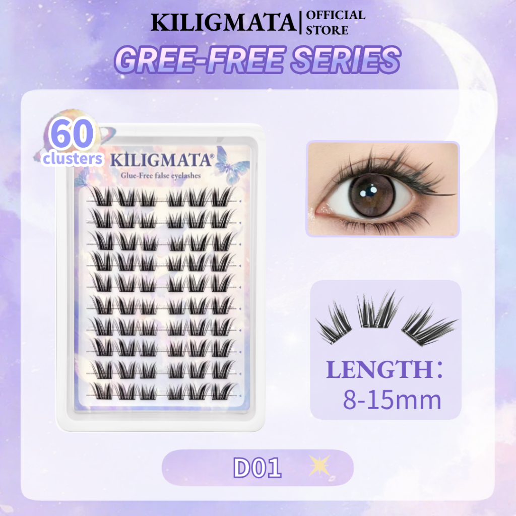 KILIGMATA Lông Mi Giả Không Keo Cho Người Mới Bắt Đầu Không Cần Sử Dụng Keo Lông Mi Giả Có Thể Tái Sử Dụng