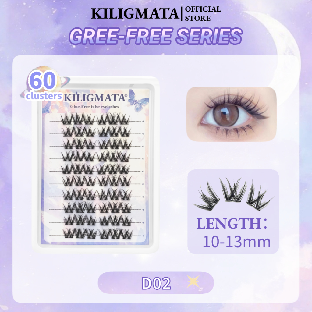 KILIGMATA Lông Mi Giả Không Keo Cho Người Mới Bắt Đầu Không Cần Sử Dụng Keo Lông Mi Giả Có Thể Tái Sử Dụng