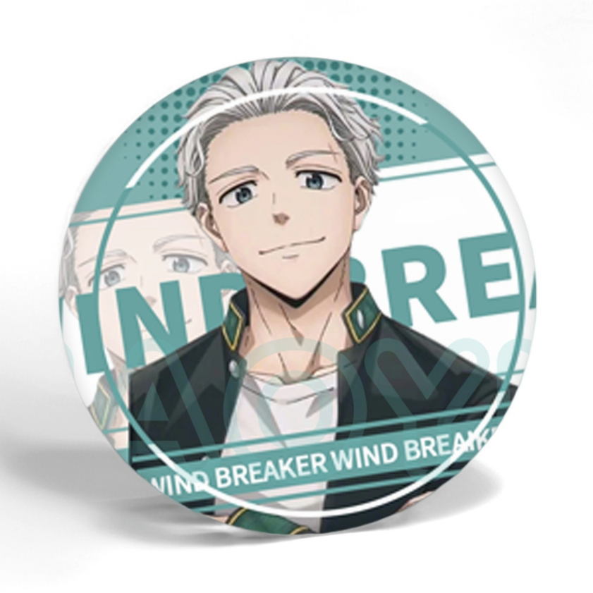 Huy hiệu Anime Wind Breaker – Pin 58mm có Sakura Haruka Suo Umemiya Hajime – Trâm cài kim loại hoạt hình dễ thương dành cho người hâm mộ