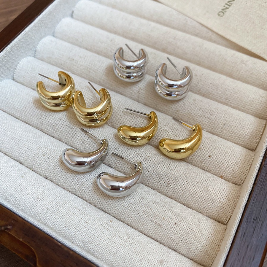 [JewBeautY] Dây chuyền và bông tai thép kim thiết kế giọt nước mịn mặt, phong cách thời trang châu âu và mỹ