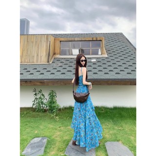 Đầm Dáng Chữ A Retro Họa Tiết Hoa, Thích Hợp Mùa Hè