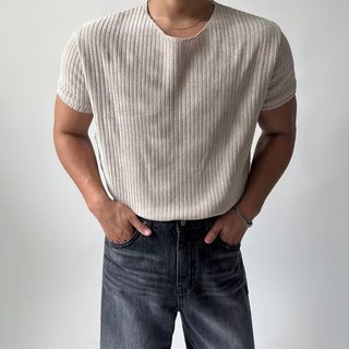 Áo thun ngắn tay rỗng nam mùa hè nhẹ thoáng khí cổ tròn lưới áo thun đơn giản phù hợp với mọi trận đấu