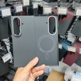 Từ Tính Cao Cấp Aramid Sợi Carbon Ốp Lưng Điện Thoại Samsung Galaxy Z Fold 7 Gấp Kim Loại Len Vỏ Sạc Không Dây