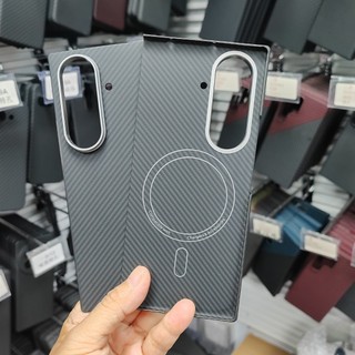 Từ Tính Cao Cấp Aramid Sợi Carbon Ốp Lưng Điện Thoại Samsung Galaxy Z Fold 7 Gấp Kim Loại Len Vỏ Sạc Không Dây