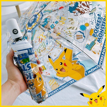 Ô Pokémon Rain Gear Ô Tự Động Ô Gấp Ô Chống Nắng Ô Dễ Thương Ô Trong Suốt Pikachu Hoạt Hình Ô Chống Nắng Mưa Hoặc Mưa Ô Chống Tia UV Ô Chống Gió