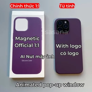 Silicone lỏng từ tính cho iphone 16 / 15 / 14 / Pro / Pro Max / Plus / ốp điện thoại Hoạt hình bật lên được trang bị nút điều khiển máy ảnh