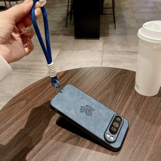 Dành cho Ốp điện thoại Google Pixel 9A 7 9 Pro 10 Pro XL 8 8A 7A 9 Pro XL 7 Pro 8 Pro 10 10 Pro, lá phong da cừu có dây treo, vỏ bảo vệ điện thoại chống rơi và chống sốc