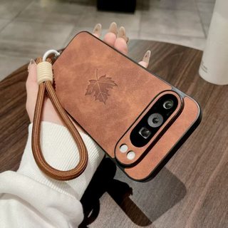 Dành cho Ốp điện thoại Google Pixel 9A 7 9 Pro 10 Pro XL 8 8A 7A 9 Pro XL 7 Pro 8 Pro 10 10 Pro, lá phong da cừu có dây treo, vỏ bảo vệ điện thoại chống rơi và chống sốc