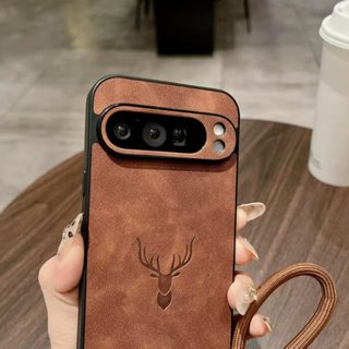 Dành cho Ốp điện thoại Google Pixel 9A 7 9 Pro 10 Pro XL 8 8A 9 Pro XL 9 8 Pro 7A 7 Pro, đầu hươu da cừu có dây treo, vỏ bảo vệ điện thoại chống rơi và sốc