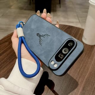 Dành cho Ốp điện thoại Google Pixel 9A 7 9 Pro 10 Pro XL 8 8A 9 Pro XL 9 8 Pro 7A 7 Pro, đầu hươu da cừu có dây treo, vỏ bảo vệ điện thoại chống rơi và sốc