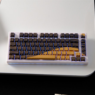 Vàng đen gợn sóng bên cạnh tỏa sáng qua Keycaps PBT Dye-sub Cherry Profile Keycap Tùy chỉnh Keycaps Tương thích với Cherry Gateron MX Switch