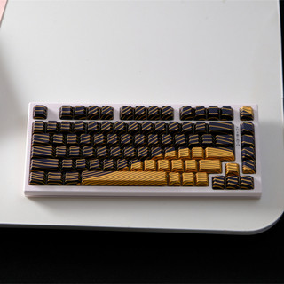 Vàng đen gợn sóng bên cạnh tỏa sáng qua Keycaps PBT Dye-sub Cherry Profile Keycap Tùy chỉnh Keycaps Tương thích với Cherry Gateron MX Switch