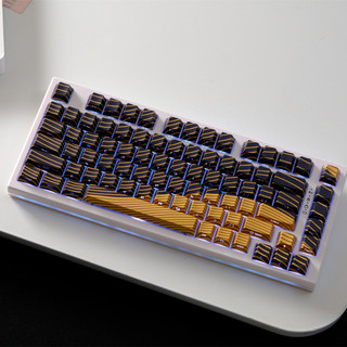 Vàng đen gợn sóng bên cạnh tỏa sáng qua Keycaps PBT Dye-sub Cherry Profile Keycap Tùy chỉnh Keycaps Tương thích với Cherry Gateron MX Switch