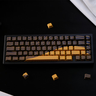 Vàng đen gợn sóng bên cạnh tỏa sáng qua Keycaps PBT Dye-sub Cherry Profile Keycap Tùy chỉnh Keycaps Tương thích với Cherry Gateron MX Switch