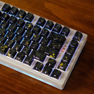 Vàng Đen Bên Tỏa Sáng Qua Keycaps PBT Dye-sub Cherry Profile Keycap Tùy Chỉnh Keycaps Tương Thích Với Cherry Gateron MX Switch