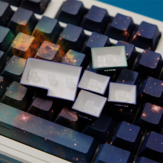 Tinh vân Side Shine Through Keycaps PBT Dye-sub Cherry Profile Keycap Custom Keycaps Tương thích với Cherry Gateron MX Switch