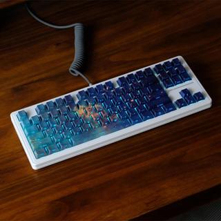 Tinh vân Side Shine Through Keycaps PBT Dye-sub Cherry Profile Keycap Custom Keycaps Tương thích với Cherry Gateron MX Switch