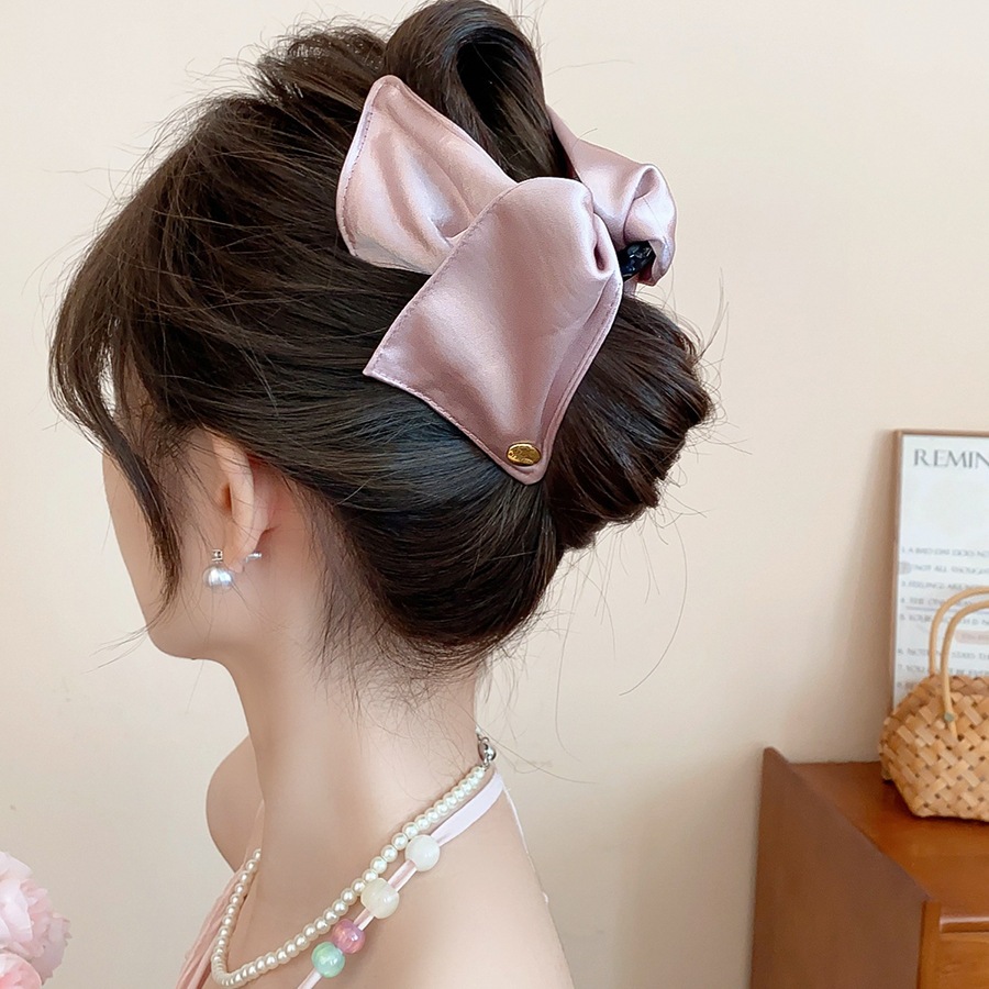 [Jewbeauty] Kẹp tóc thời trang tam giác vải satin cỡ lớn, phụ kiện tóc bện