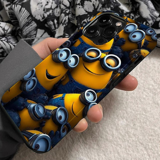 Ốp điện thoại 2 trong 1 dễ thương Minions Apple 16 Pro iPhone 15 Pro Max Phim mới 14 / 13 Sáng tạo 12 / 11 Pro Max 7 / 8 Plus Vỏ điện thoại bóng hai lớp