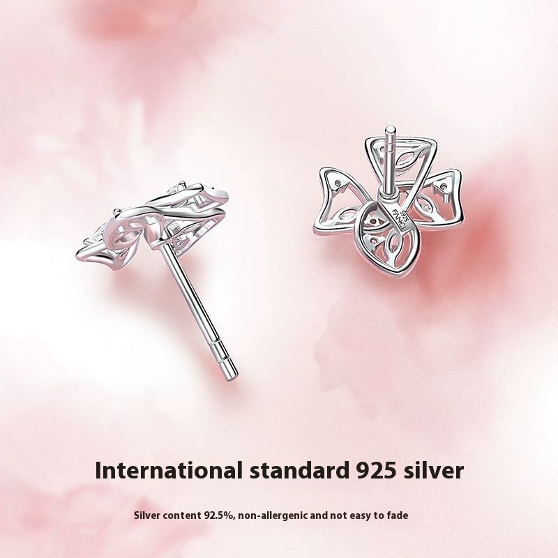 FanciMe Hoa Bông Tai Sterling Bạc Thiết Kế Sang Trọng Trang Sức Thời Trang