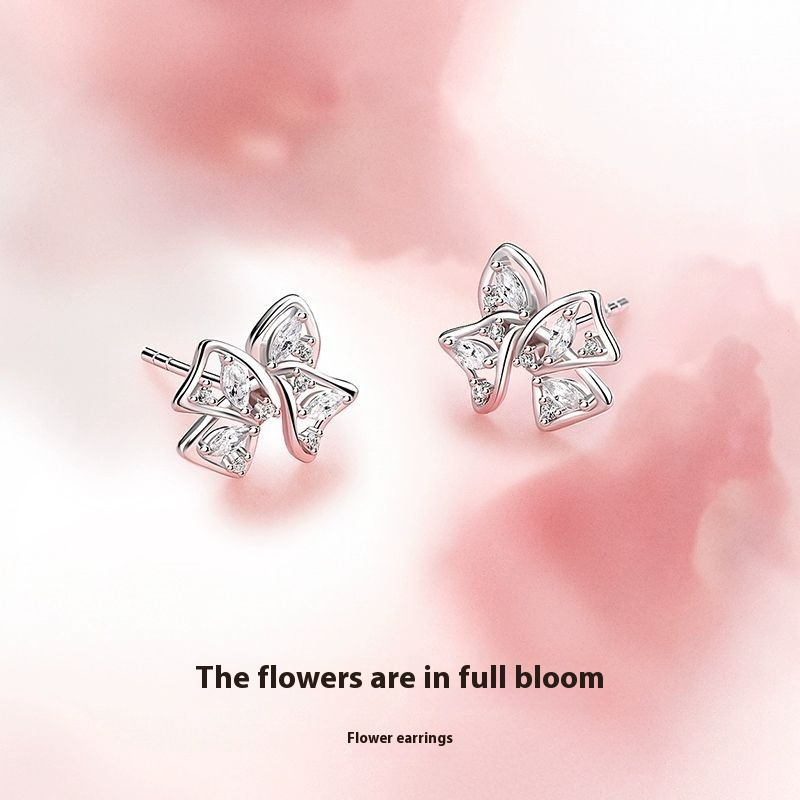 FanciMe Hoa Bông Tai Sterling Bạc Thiết Kế Sang Trọng Trang Sức Thời Trang